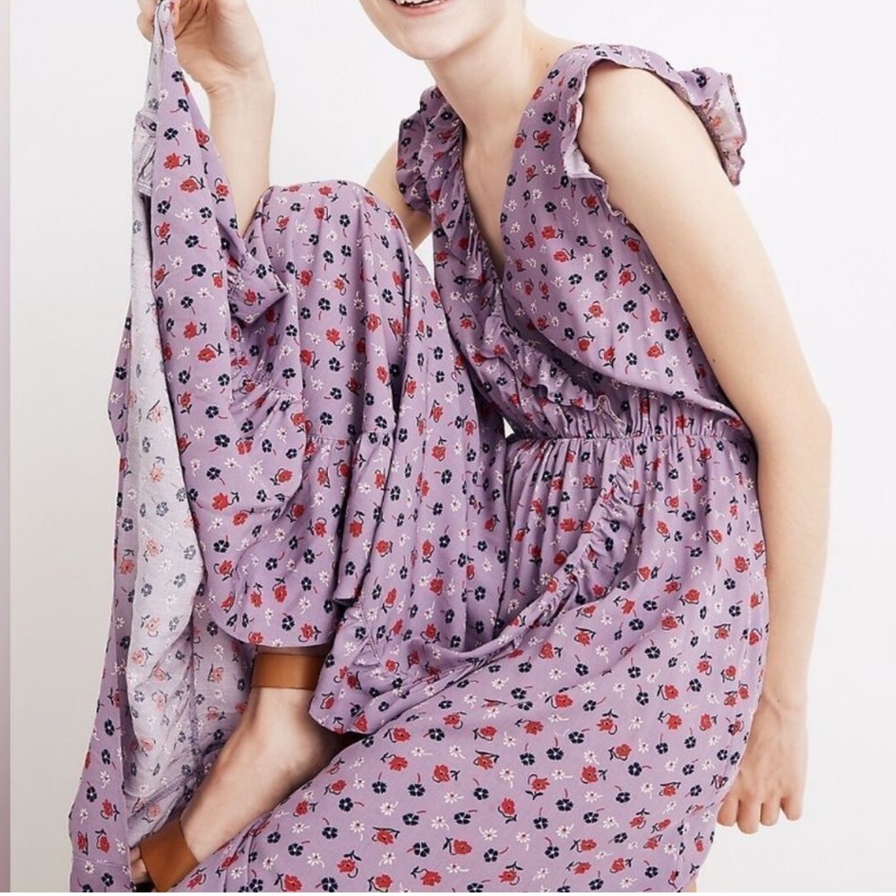Madewell Lavender Floral Maxi Dress